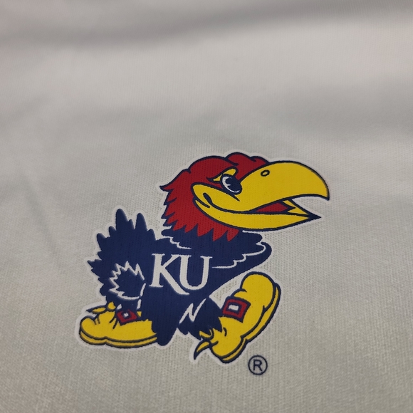 Kansas Jayhawks Colosseum Magic Team Logo 1/4-Zip Jacket Gray Men NWT - Picture 2 of 4